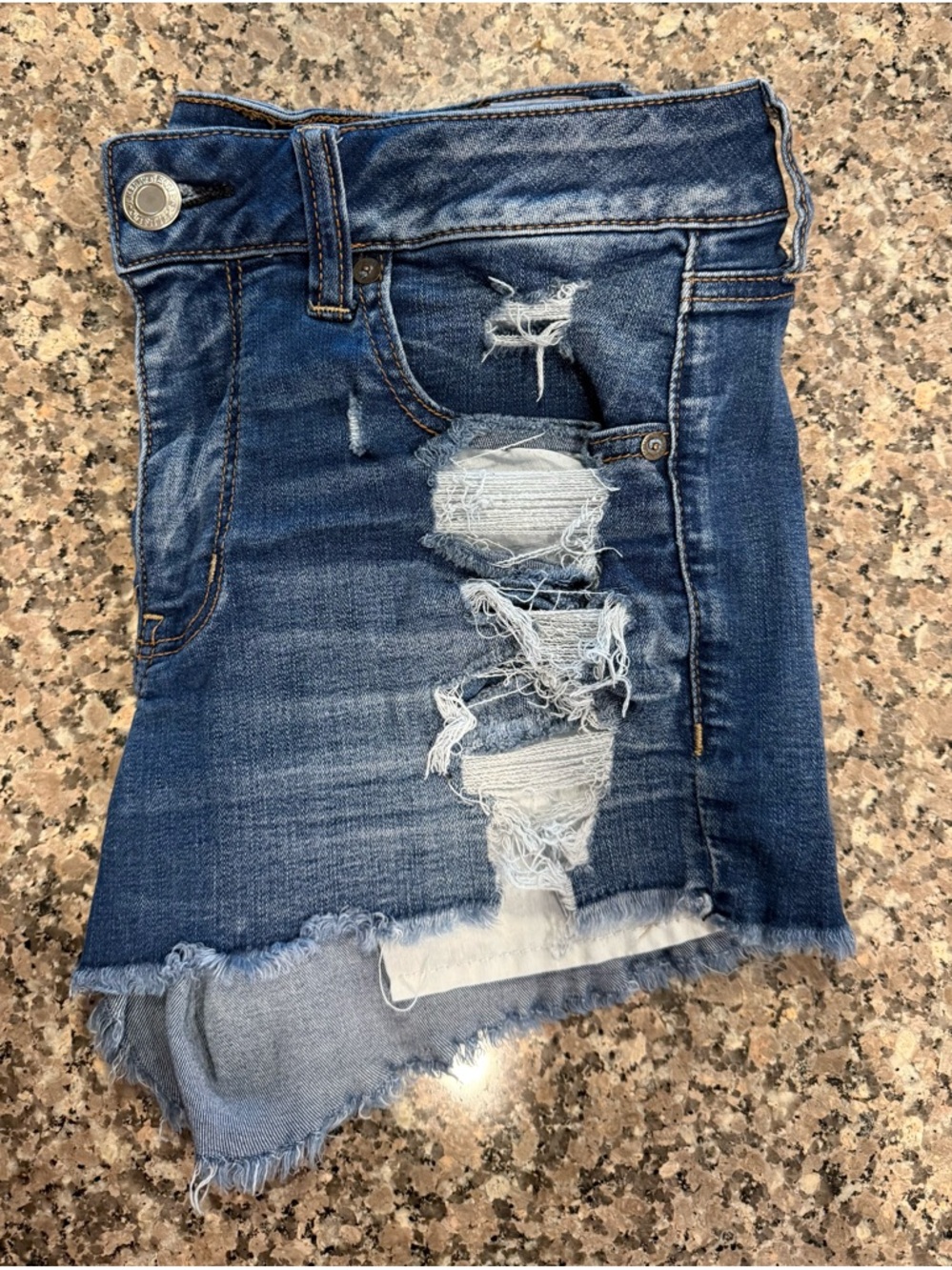 American Eagle Outfitters Distressed Blue Denim Jean Shorts - Size 12